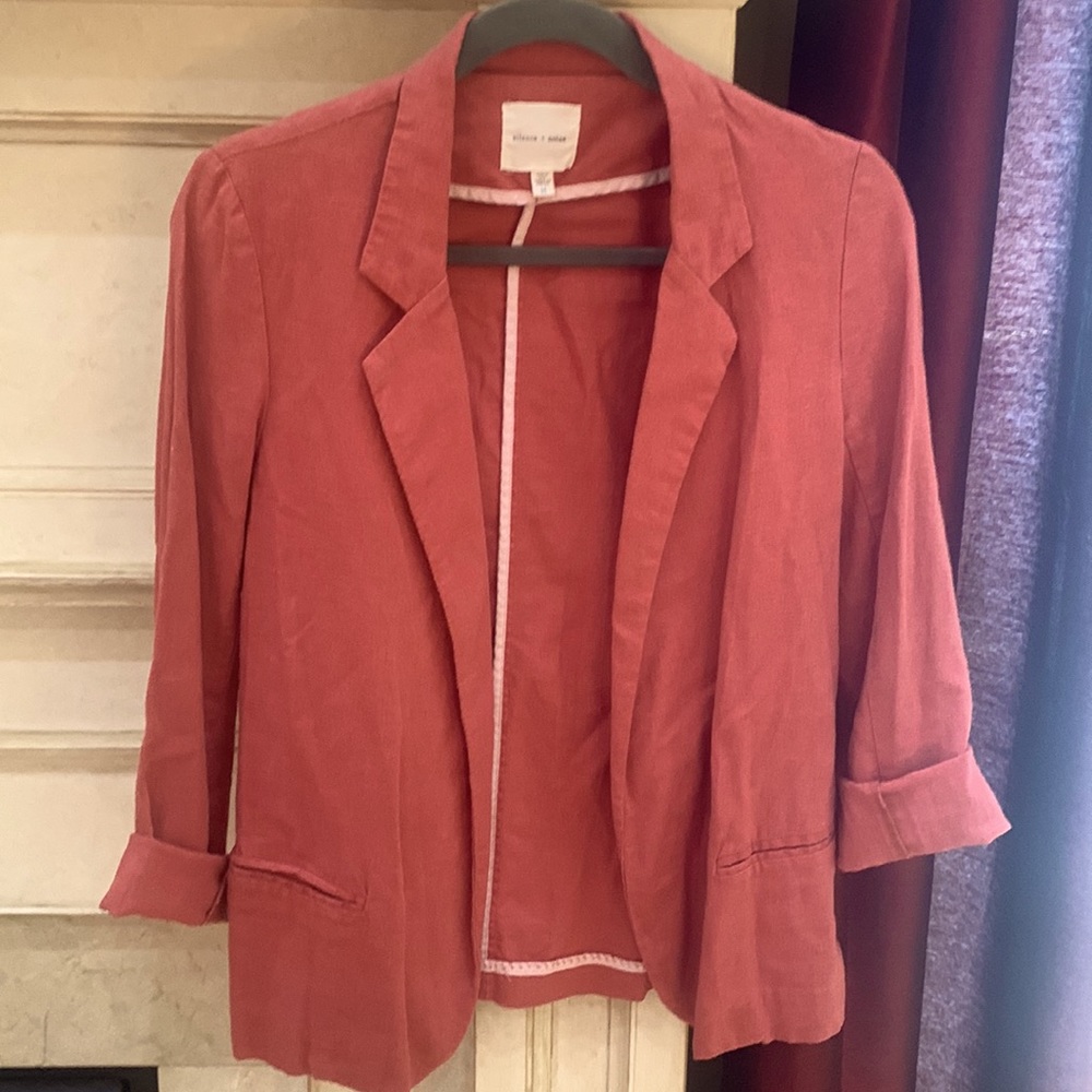 silence + noise Dusty Rose Open Front Blazer